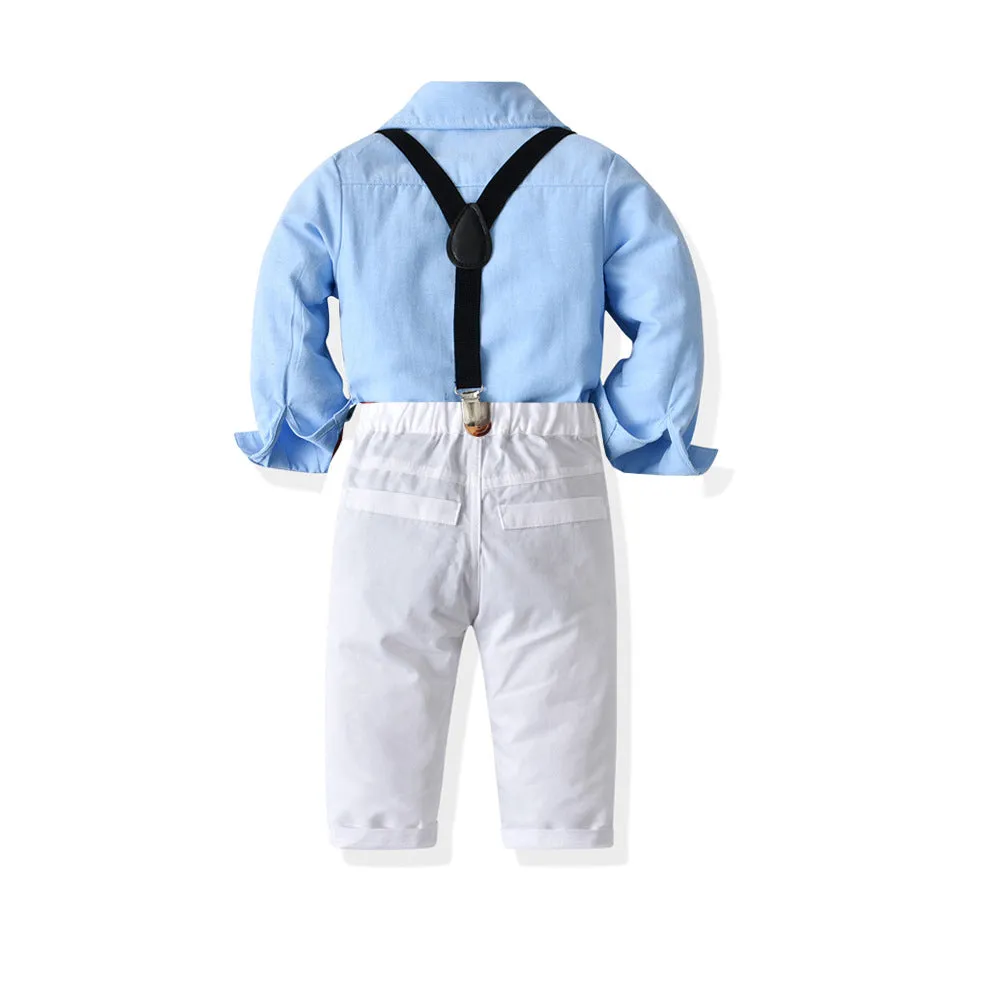 2 Pieces Set Baby Kid Boys Solid Color Bow Shirts And Pants Wholesale 211109348